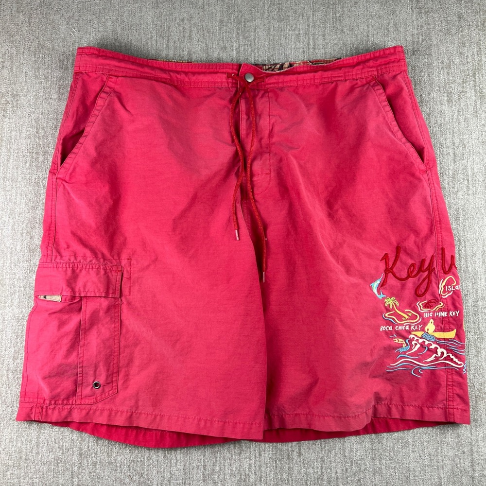 Polo Sport Ralph Lauren Swim Trunks Mens XXL Red Key West Cargo Board Shorts